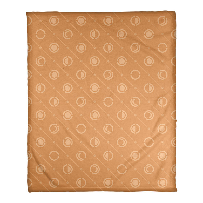 Couverture polaire moon phases, l 50 po x L 60 po, Orange