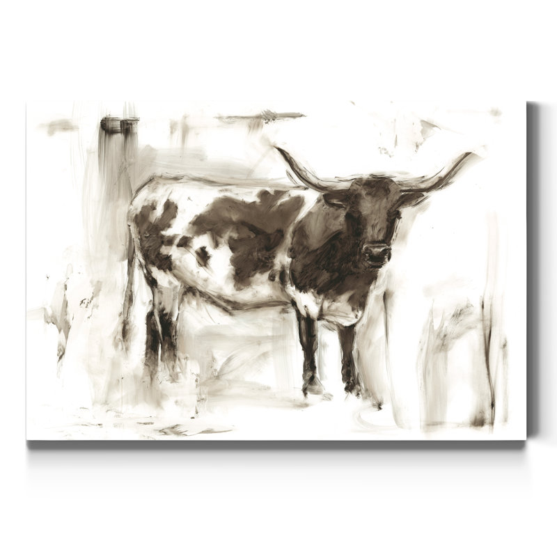 " Longhorn Study I ", 27" H x 18" W x 1" D