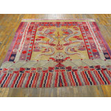 Happy Colorful Antique Artistic Chinese Dragon Design Square Ningxia Rug