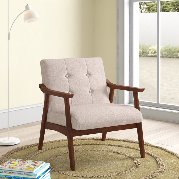 Banassak 28.5" Wide Fabric Tufted Armchair With Solid Wood Frame