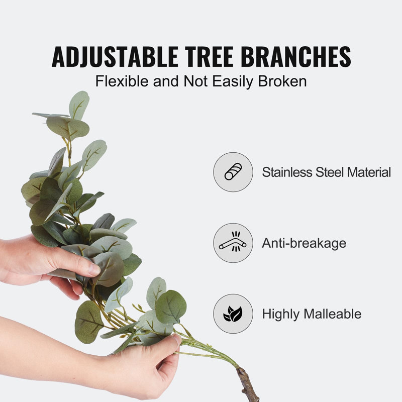 Artificial Eucalyptus Tree - 6 ft, PE/Fabric, Green, Waterproof