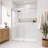 Catalyst 68"- 73" W X 79" H Double Sliding Frameless Shower Door In Brushed Nickel With 3/8" Clear Glass-133996244-96391519