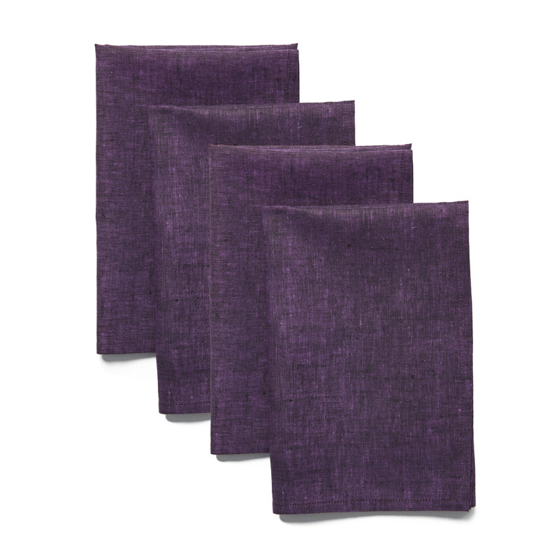 100% Pure Linen Dinner Napkins - Athena, Grape