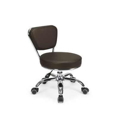 Dayton Backed Adjustable Height Ergonomic Lab Stool with Wheels