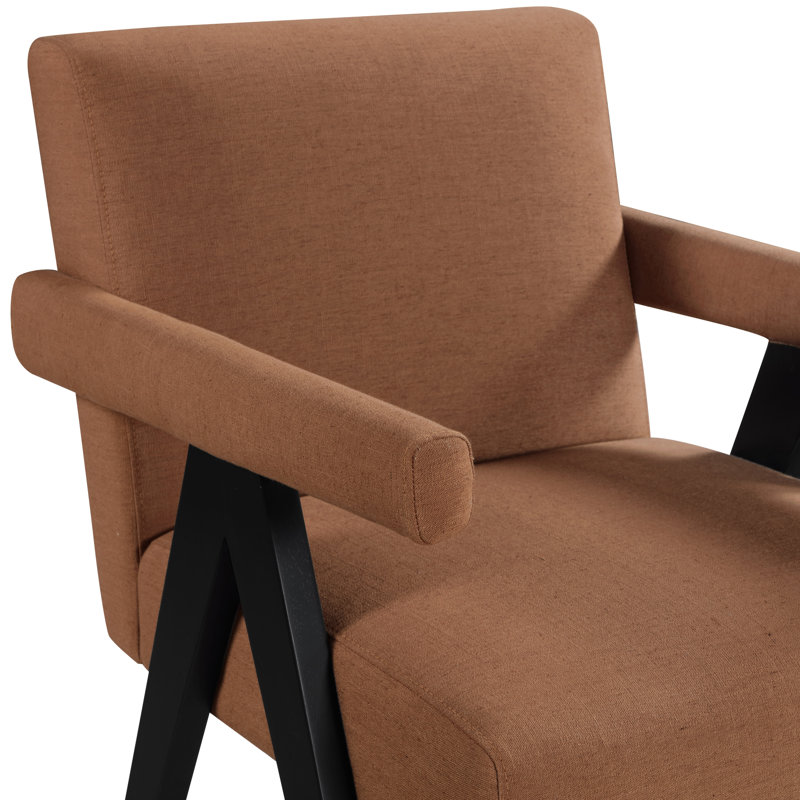 Chaise d'appoint rembourrée Helen, Noir, Rouille