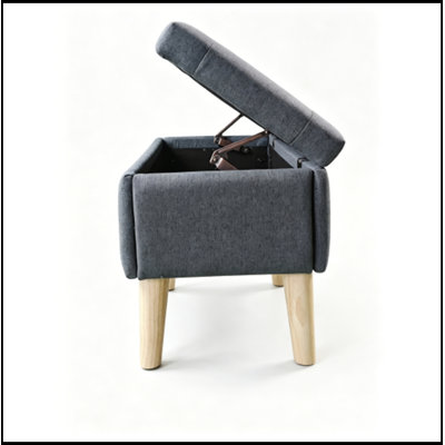 Upholstered Bench with Flip-Top Storage and sturdy legs