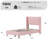 Twin Bed Frames with Wingback Headboard, Velvet Upholstered Platform Bed Frame with Sturdy Wooden Slats Support, No Box Spring Needed, Easy Assembly, Pink-123826817-123826811