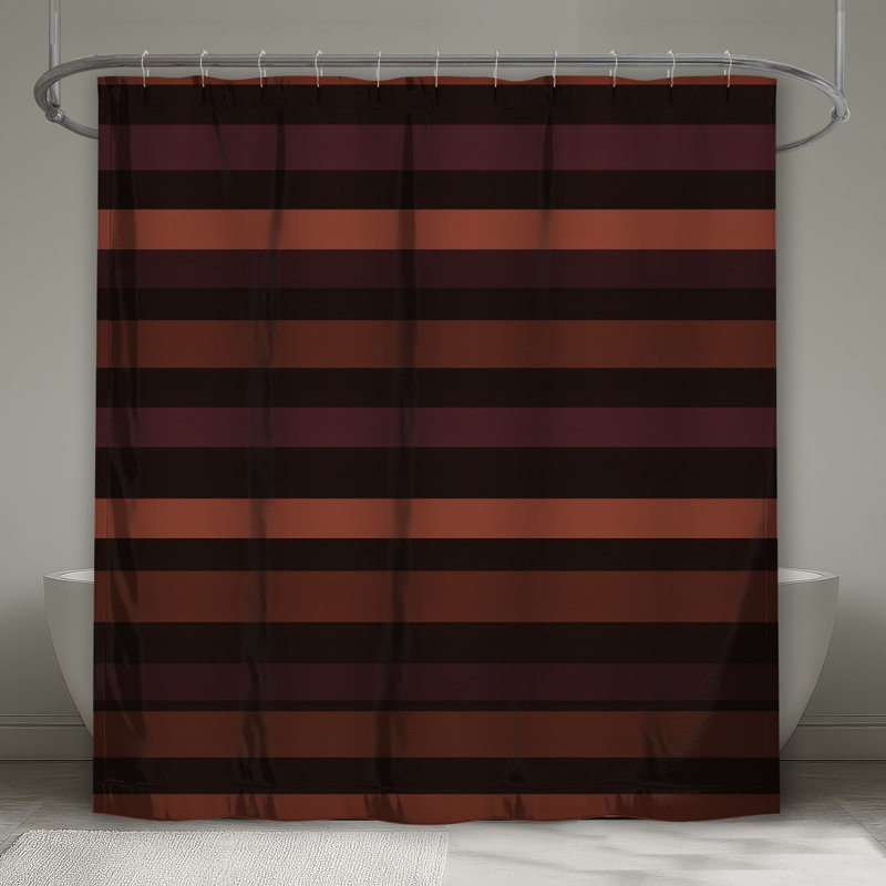 Rideau de douche à rayures - Motif de décor de salle de bain moderne, 70in W x 72in H