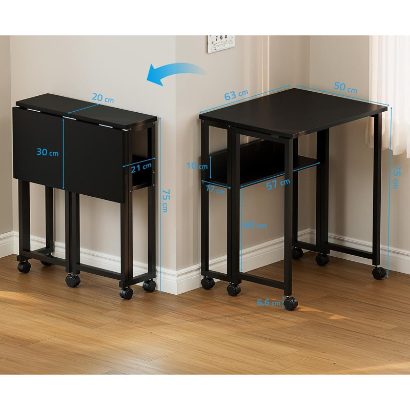 63cm Folding Table, Black