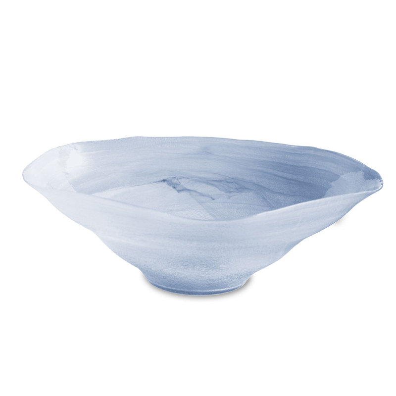 Glass Salad Bowl, Blue
