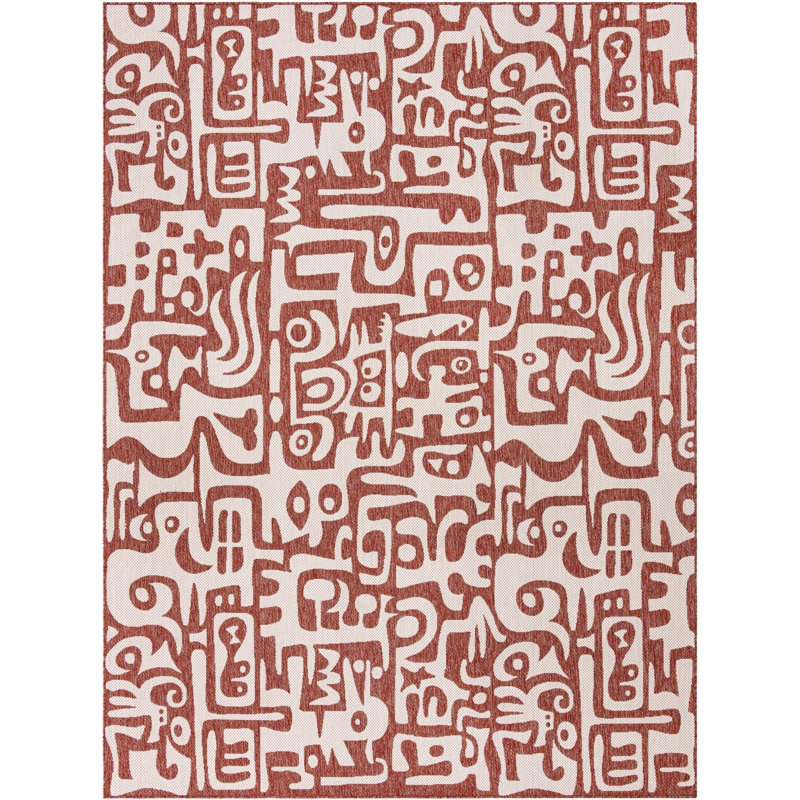 Tapis rouge rouille Aucun, Rectangle 9 pi x 12 pi
