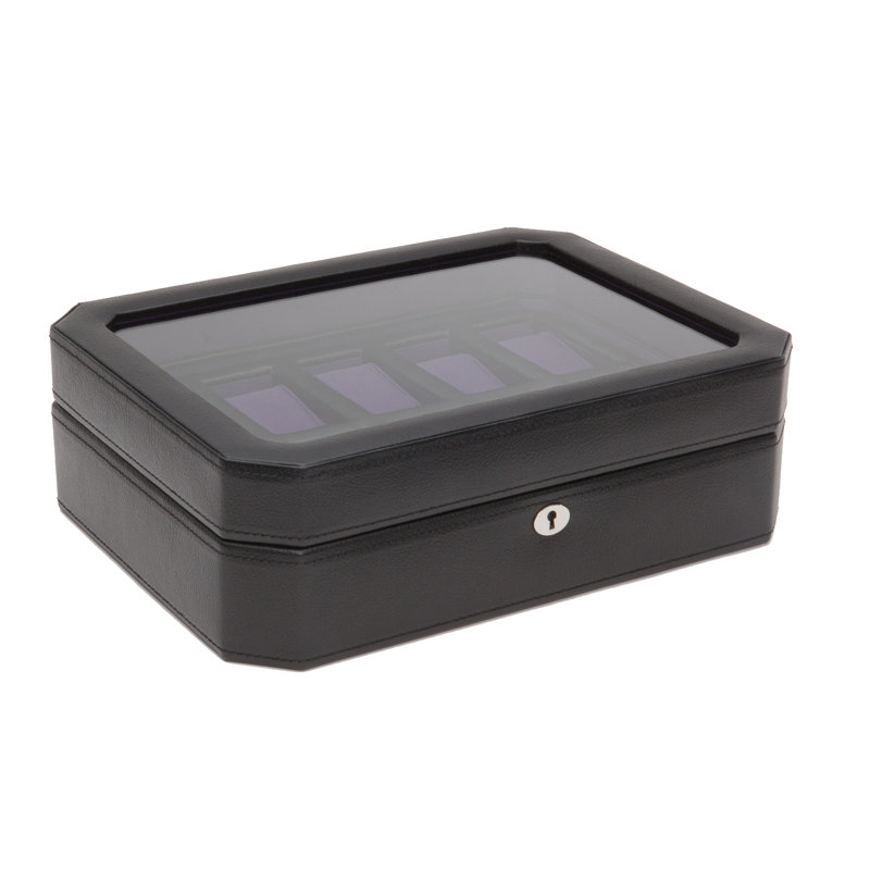 Watch Box + Locking, Black/Purple