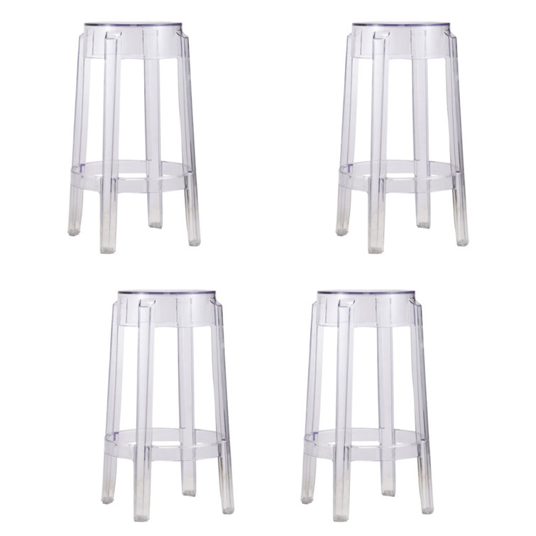 Malvin Trendy Clear Acrylic Round Backless Stool