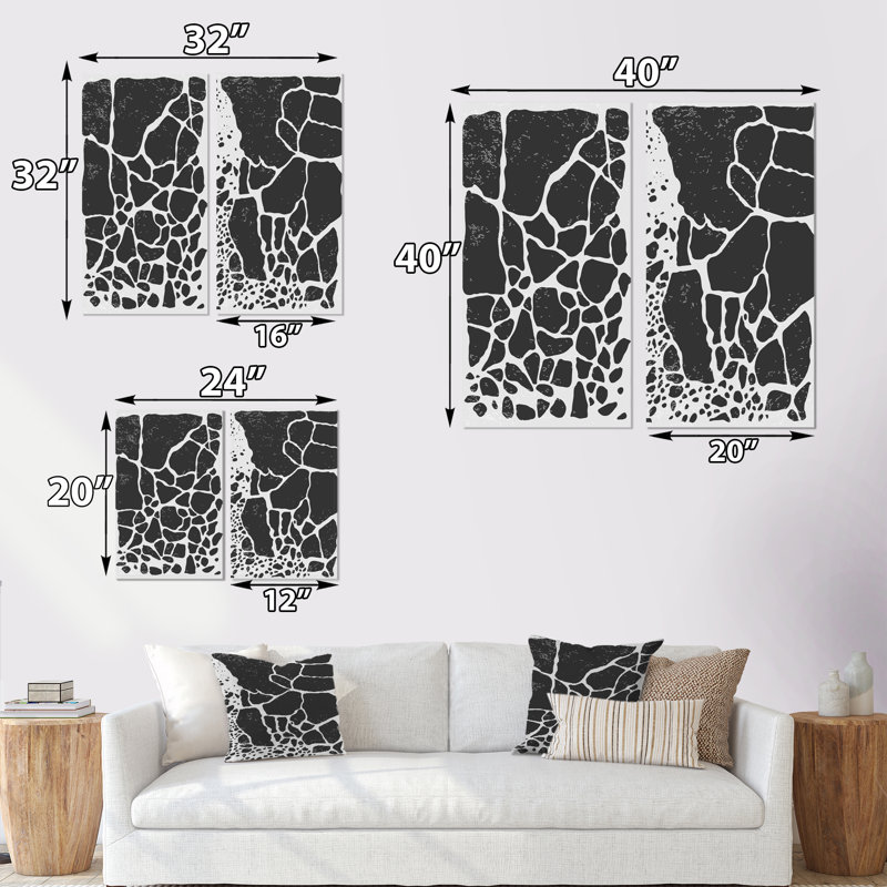 «Abstract Artistic Organic Minimalistic Shapes II», ensemble de 2 peintures, Toile tendue, H 20 po x l 24 po x P 1 po