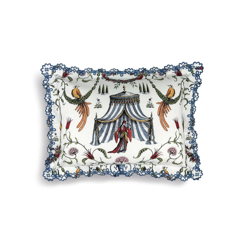 Seferî Decorative Cushion - White/Blue