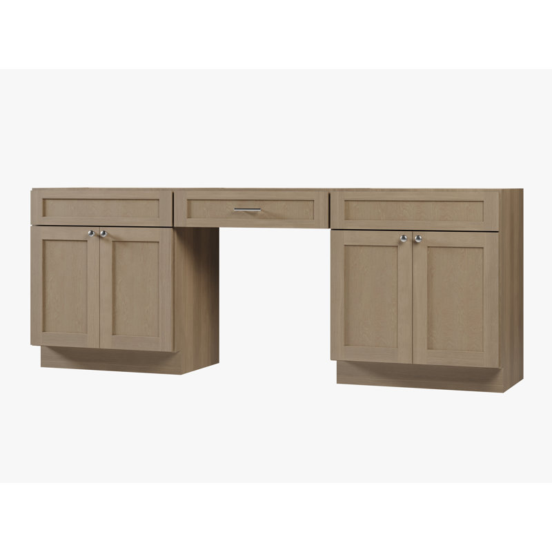 Base de meuble-lavabo double 90 po seulement, Chêne naturel