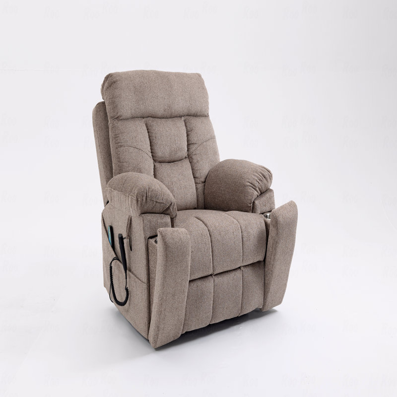 Old Age Electric Lift Chair, Flat High Density Foam Electric Sofa, With Heating And Massage Functions, Can Tilt To 180 Degrees, 2 Pocket Cup Holders, 2 Remote Controls, Dual OKIN Motors