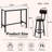 Space-Saving 39" Bar Table Set for 2 with PU Leather Stools - White Marble MDF Counter Height Dining Set