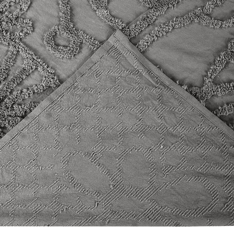 Trevor Chenille Bedspread Set Queen Size, 100% Cotton Medallion Coverlet Set with 2 Standard Shams, Traditional Textured Heirloom Bedding, Soft Breathable All-Season Comfort, OEKO-TEX Certified, Gray