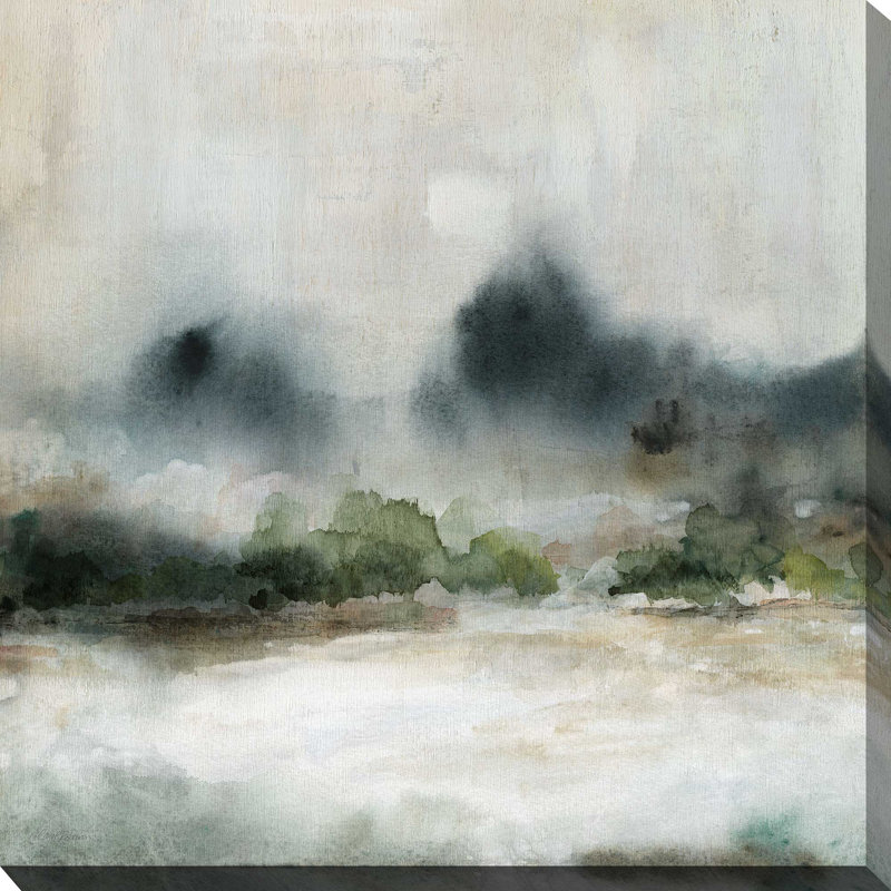 «Textured Rain II» par Carol Robinson - Peinture, L 36 po x H 36 po, Toile tendue