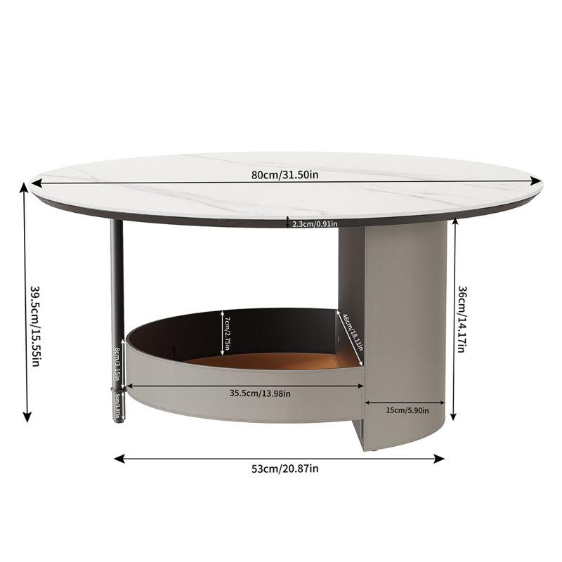 Minimalist Saddle Coffee Center Table Real Sintered Stone Top