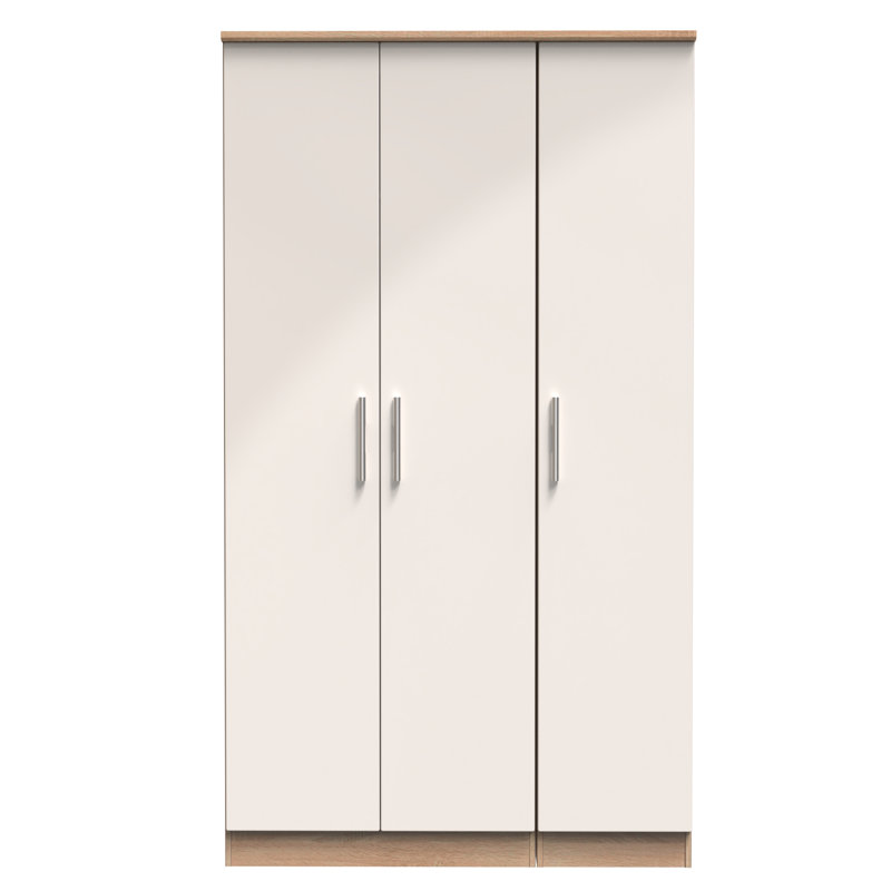 Borgeson Manufactured Wood Wardrobe, Kashmir Gloss/Bardolino Oak