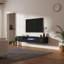 High Gloss TV Stand with Led Lights, Wall-mounted TV Cabinet up to 75"-1309535769
