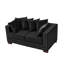 Causeuse rembourrée en velours noir avec accoudoirs carrés décoratifs Modern Design-1659364819