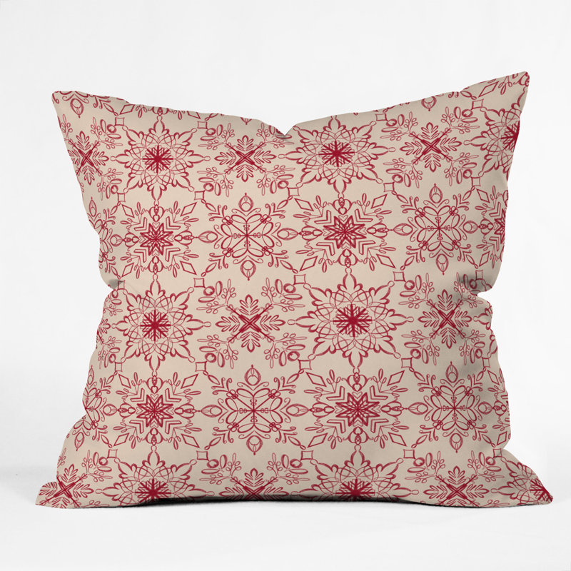 Snowflake Indoor/Outdoor Throw Pillow, 16" x 16"