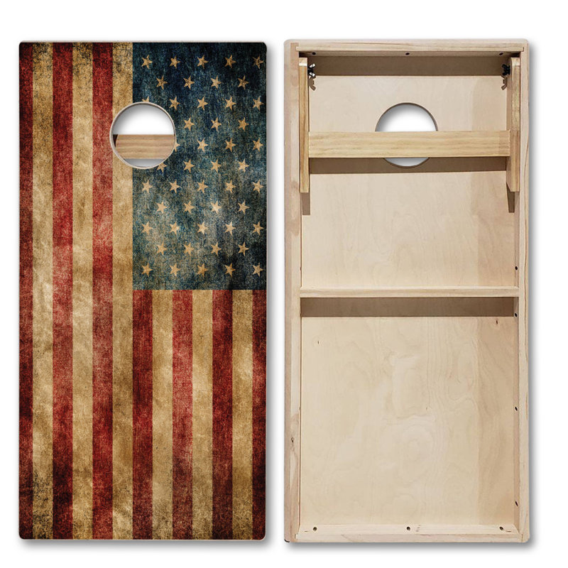 Tailgating Pros Solid Wood Foldable Cornhole Set with Carrying Case