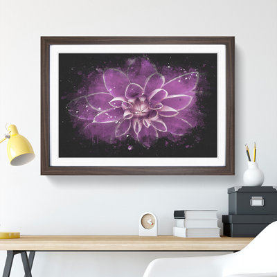 Pink Dahlia Flower - Picture Frame Graphic Art Print