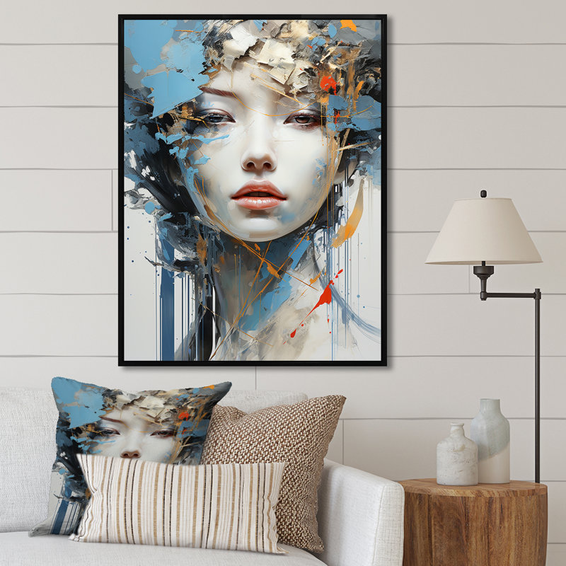 Minimalisme, femme asiatique, art sur toile_106448, H 32 po x l 16 po x P 1 po, Cadre flottant noir