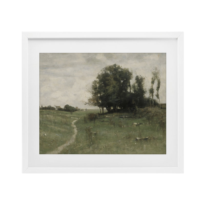 Reproduction sous verre rétro encadrée, par Riley B, H 13 po x l 16 po, Cadre blanc côtier