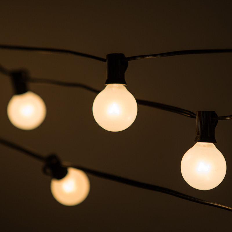 Tavis Outdoor 100 - Bulb 100'' Plug-in Globe String Light, Black
