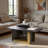 Set Of 2 Light Luxury Coffee Table With Spacious Top And Golden Frame-1700849036