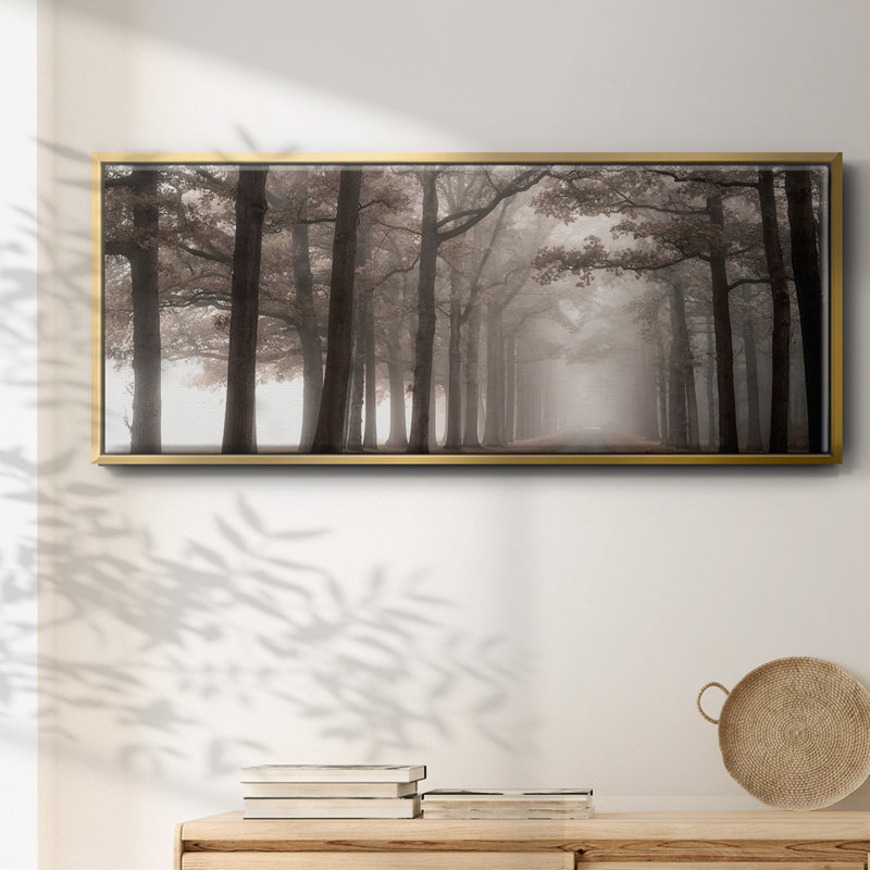 Misty Road- Framed Canvas, 12" H x 30" W