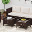 Patiojoy 2 Pieces Outdoor Patio Pe Wicker Ottomans With Removable Cushions Footstools-110331710