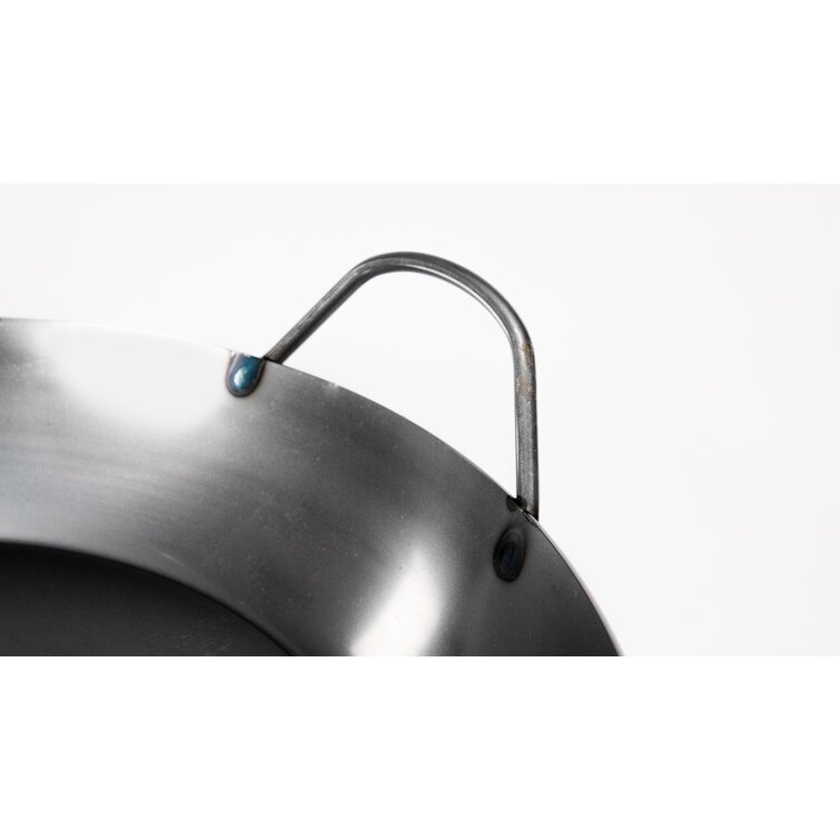 Matfer Bourgeat Black Carbon Steel Paella Pan, 15 3/4