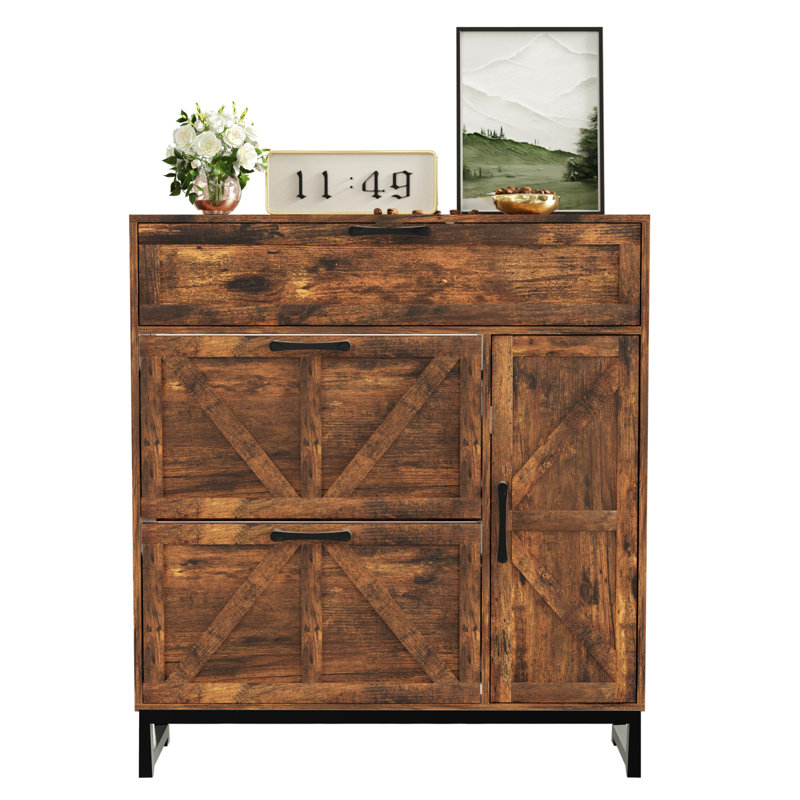 20 Pair Shoe Storage Cabinet, Brown