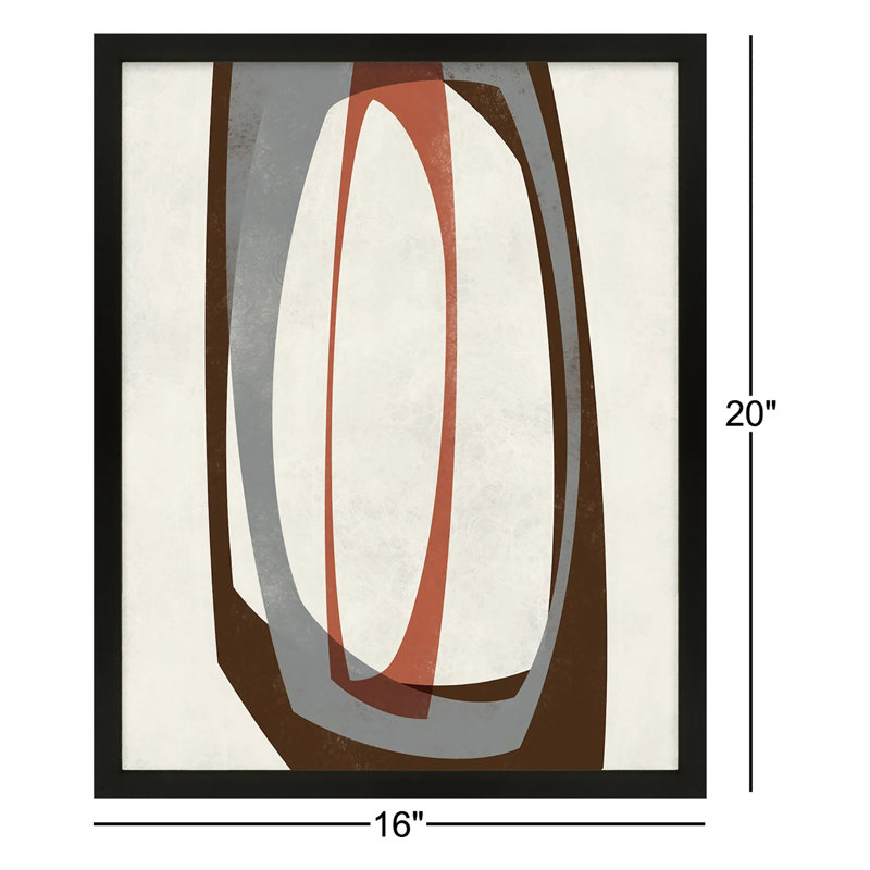 Orbit 5 par Jacques Pilon - peinture encadrée, Cadre noir, H 20 po x l 16 po