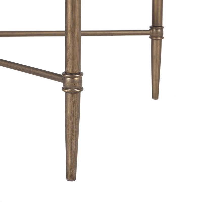 Bronze Rectangular Glass Top Cocktail Table with X-Base