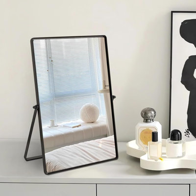 Miroir de maquillage rectangulaire noir 