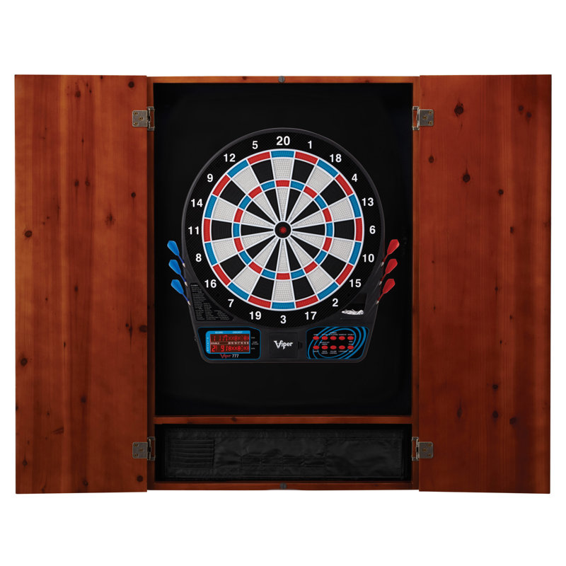 Electronic Dartboard and Cabinet Set with Darts