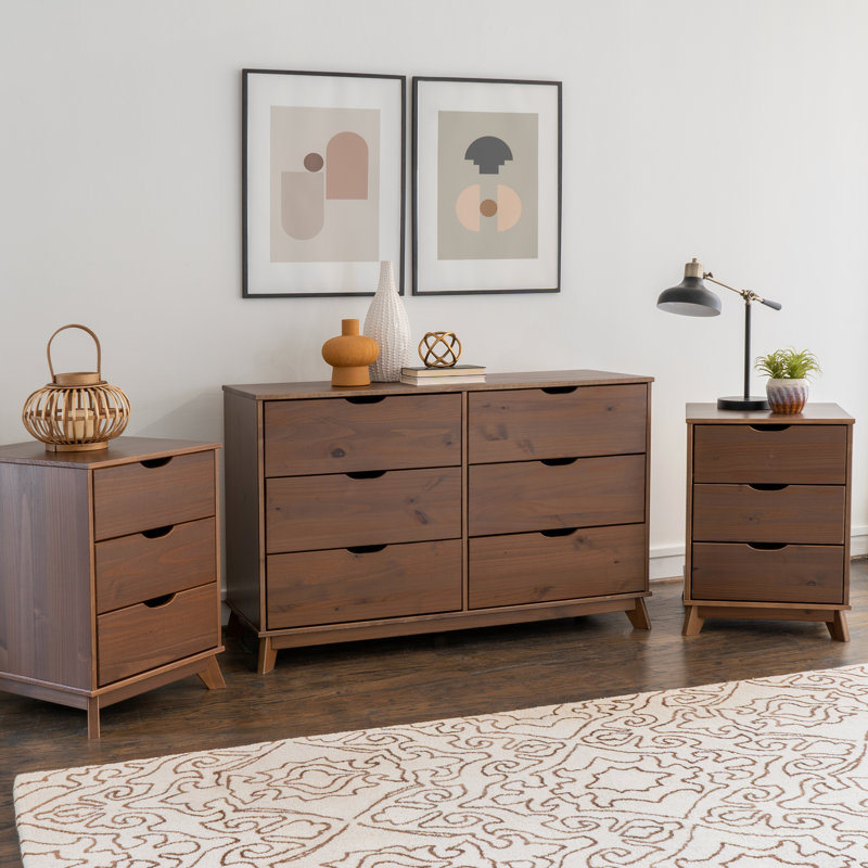 Ensemble de chambre à coucher 3 pièces Marialana, Brun