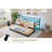 Twin Size Metal Daybed with Trundle, LED Lights & Charging Station, Modern Sofa Bed Frame with Steel Slats for Bedroom, Living Room or Guest Room-1927713765
