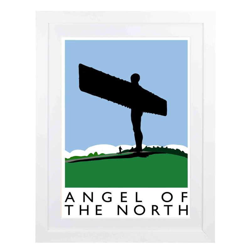 Angel Of The North 1 by Richard O'Neil - Print, 54 cm H x 44 cm W x 2.2 cm D, White Wood Frame