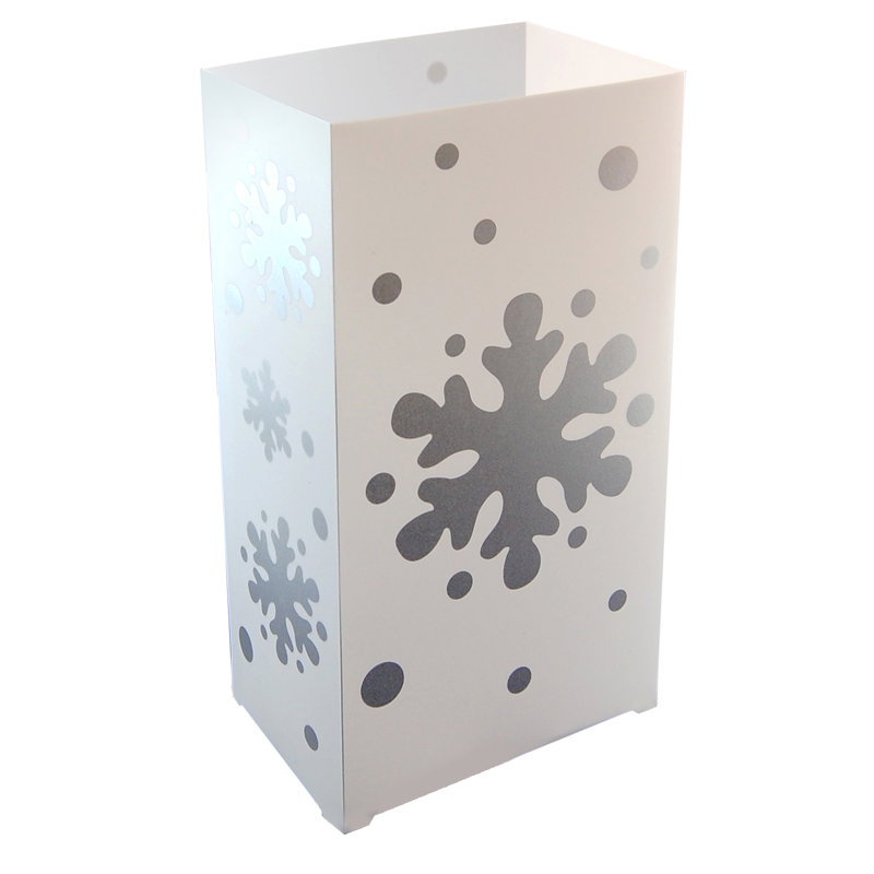 Snowflake Plastic Luminaria Lanterns - 10 Count