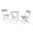 Shelah Premium Steel Patio Bistro Set, Folding Outdoor Patio Furniture Sets, 3 Piece Patio Set Of Foldable Patio Table And Chairs-70106520