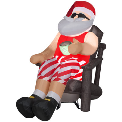 Christmas Inflatable Santa in Outdoor Chair
