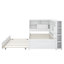 Lit de jour simple en bois avec tablettes de rangement, USB et lit gigogne-1380818075